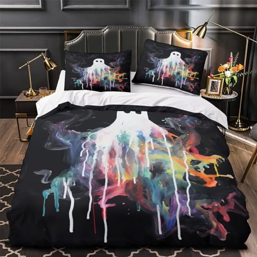 VerimP Graffiti Ghost Capa de edredom colorida impressa em 3D, conjunto de cama para crianças e adul