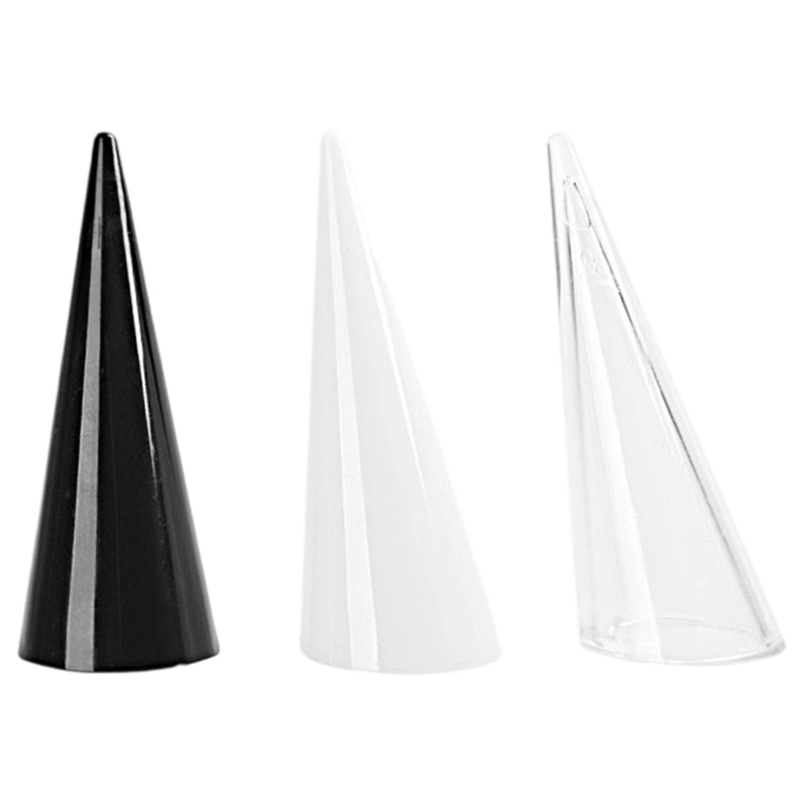 HDOYTXXM 3 Pieces Rings Holder Stands Space Saving Designs for Exhibitions Cone Holder
