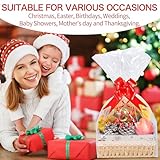 20Pcs Large Cellophane Wrap for Hampers, 60 x 40cm Clear Cellophane Wrap Bags with Pull Bows,Resealable Basket Gift Bag for Hamper Making Christmas Easter Valentine's Day Presents Packaging - Image 4