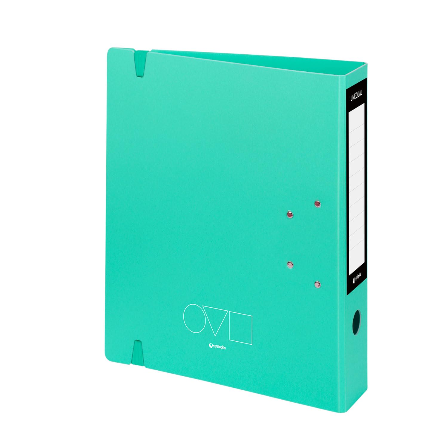 Grafoplas Classeur 2 Anneaux A4 Avec Levier 65mm Rouge - Polyfoam Ultra Léger, Ouverture 360°, Fermeture Élastique