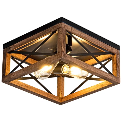 Rpzloila Flush Mount Ceiling Light Fixture for Kitchen Hallway, 2-Light Close to Ceiling Light with...