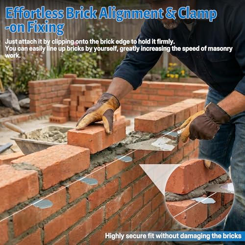 Joewuzun 12 Pack Bricklayer Tools Line Pins - 4in Heavy Duty Masonry Tools Tapered Line Pins Superhard Metal Material for Brick Wall Construction, Straight Row & Flat Wall Alignment - Thumbnail 3