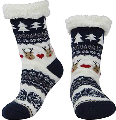 Image of BenSorts Women Winter Thick Slipper Socks with Grippers Non Slip Warm Fuzzy Socks Christmas Gifts