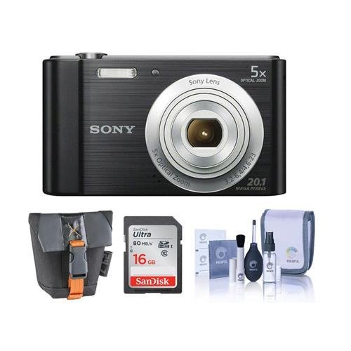Sony Cyber-Shot DSC-W800 Digital Camera, 20.1MP - Bundle with 16GB Class 10 SDHC