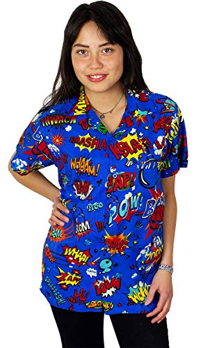 King Kameha Funky Hawaiian Blouse, BoomBang, multiblue, XS