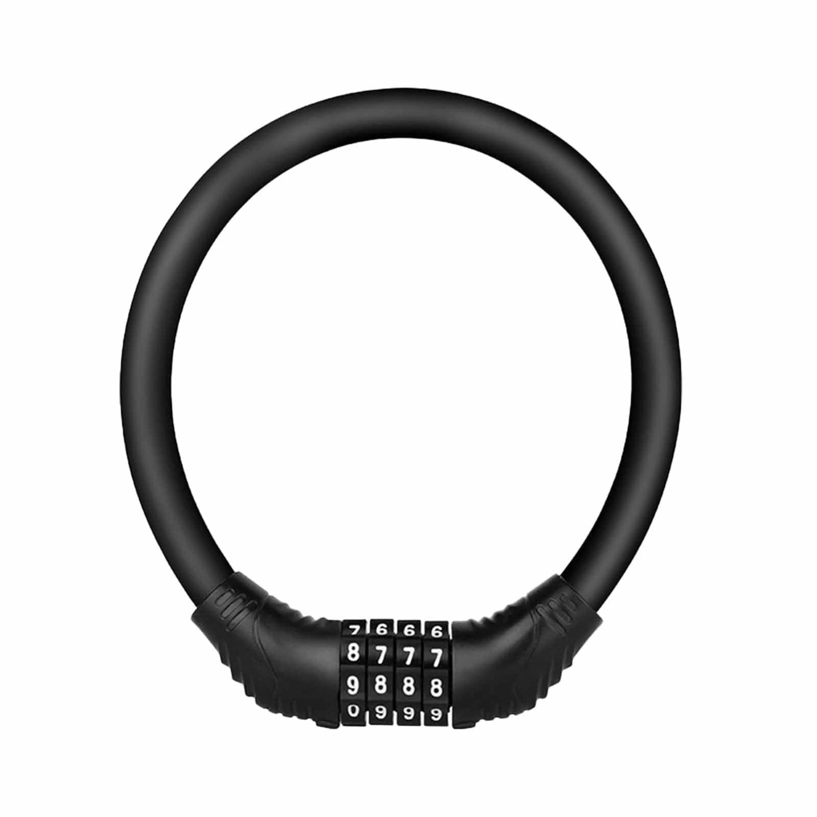 FineGood 自転車 ロック 鍵 ダイヤル ワイヤー バイクロック 4桁 暗証番号変更可能 全周長約400mm 直径10.5mm 組み合わせて使用可能 カギ不要 盗難防止 軽量 携帯に便利 取扱説明書が付属しています (ブラック)