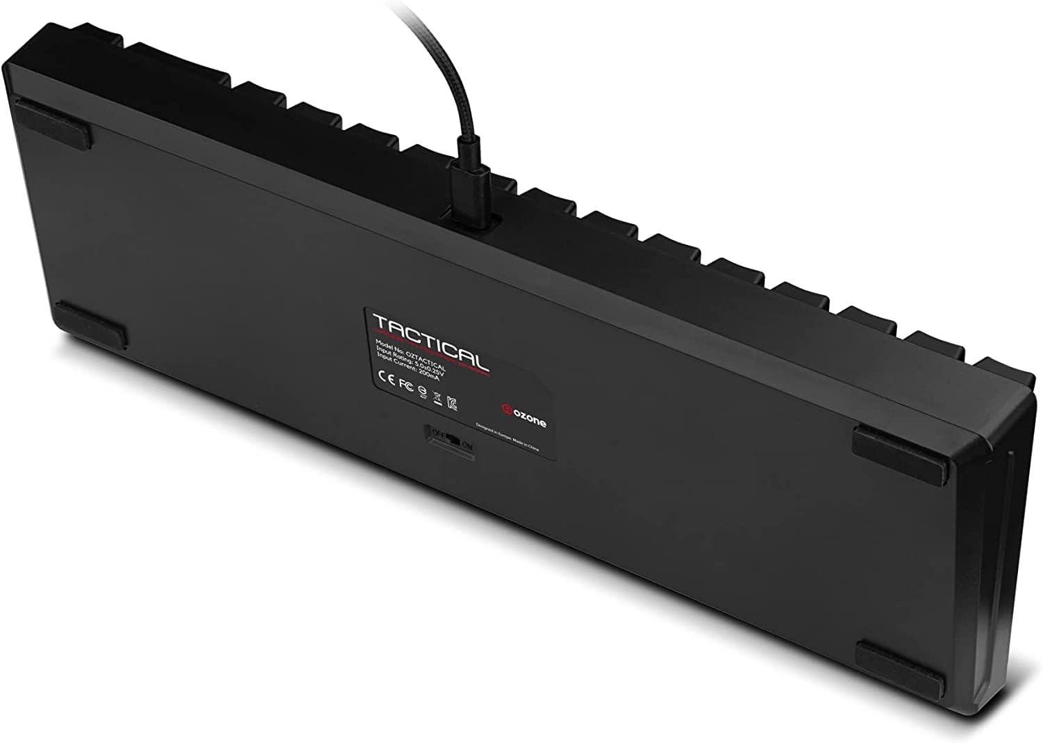 Ozone Gaming OZTACTICALUS – Mini Teclado Gaming mecánico 65%, Bluetooth y USB, switches Outemu Red, antighosting, LED RGB, Layout US, Color Negro 9
