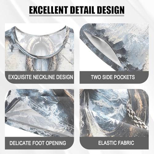 ALAZA Anchor Retro Vintage Pajamas Set Short Sleeve Cotton Sleepwear Summer Pjs 2 Piece 5-14Y4