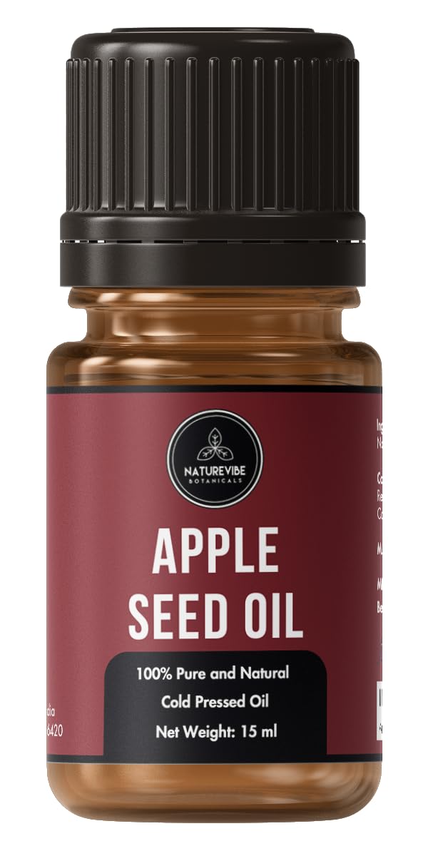 Naturevibe Botanicals Apple Seed Oil 15ml 100% Pure and Natural Great for Skin Care and Hair Care