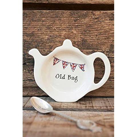 Sweet William Teabag Dish, Teapot Shape, Old Teabag Cover