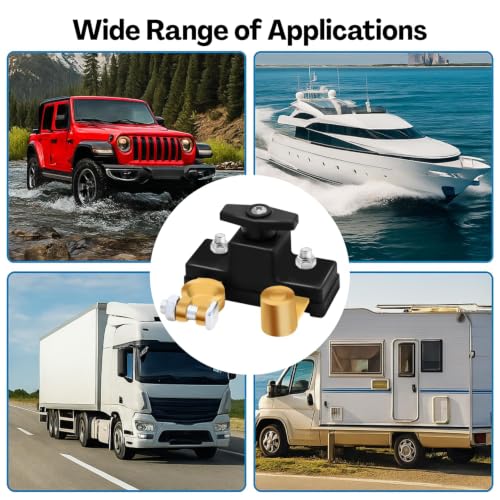 Image of Car Battery Cut Off Switch, Heavy Duty Power Disconnect for Vehicle Safety, Durable Terminal Kill Switch, Easy on Off Control for Vehicle Truck SUV RV Boat