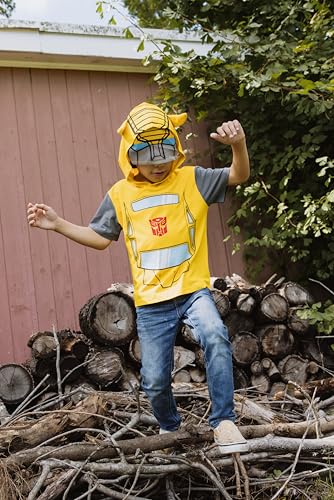 Transformers Bumblebee Toddler Boys Hooded Cosplay T-Shirt Yellow 4T - image 3