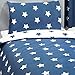 Price Right Home - Set copripiumino e federa per cuscino, motivo stelle, colore: blu marino e bianco