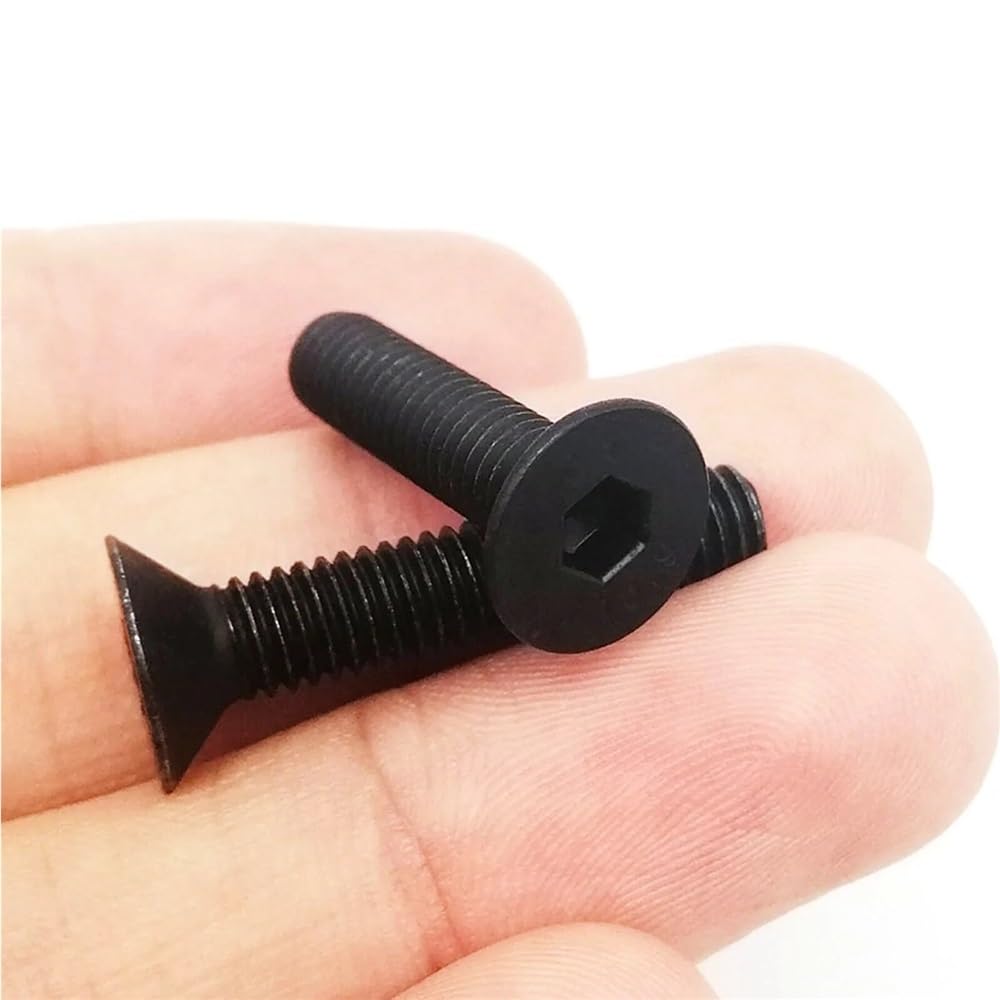 M2 M2.5 M3 M4 M5 M6 M8 Sechskant-Innensechskantschraube mit flachem Senkkopf, Inbusschraube, 304 A2 Edelstahl, schwarzer Stahl der Güteklasse 10.9(Stainless Steel,10pcs M8x35mm)