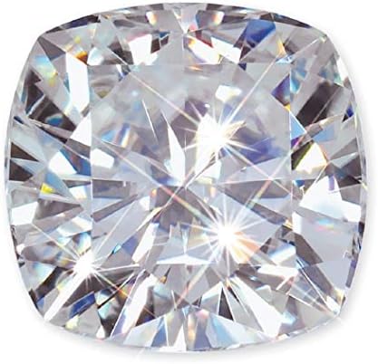 JEWELERYIUM Loose Moissanite 2.00CT, 8.0MM Real Colorless Diamond, VVS1 Clarity, Cushion Cut Brilliant Gemstone for Making Vintege Ring, Jewelry, Pendant, Earrings, Necklaces, Watches