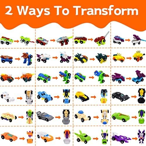 Joy Bang 72 Pcs Easter Eggs with Transformer Toys Inside, Easter Egg Fillers with Glow in the Dark Sticks Basket Stuffers Fillers Toys Party Favors Supplies Gifts for Kids