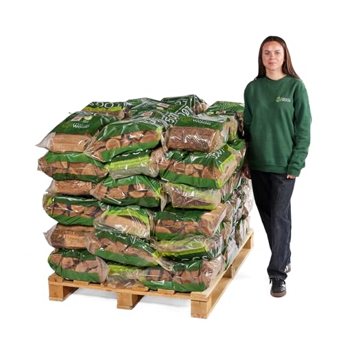 2 bags of Premium Kiln Dried Hardwood Logs, 25 cm Length, 10 kg Bag, for Wood Burners, Log Fires, BBQs, Camp Fires and Fire Pits