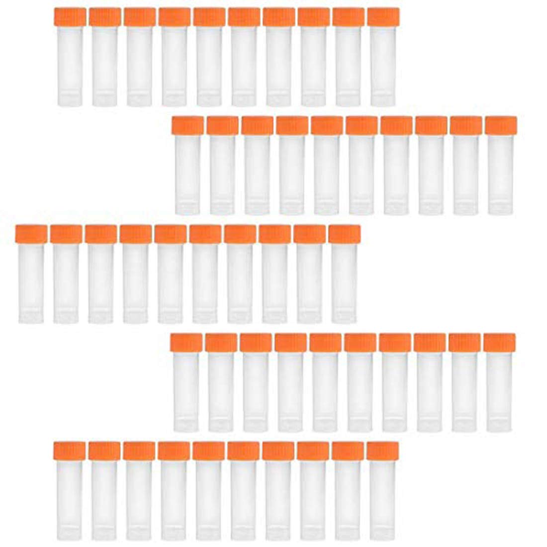 DIY Crafts Pack Of 125 Pc, Clear Color, Plastic Clear Color Graduated Vial Tube with Screw White & Random Caps Refilla (Pack Of 125 Pc, Clear Color)-image-33