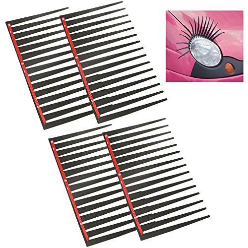 Cils De Voiture,Autocollants De Phares De Voiture Noir Voiture Cils,Car-Styling Autocollant Décoratif,Cils Noirs Autocollant Pour Voiture,Styling Autocollant Décoratif,2 Paires