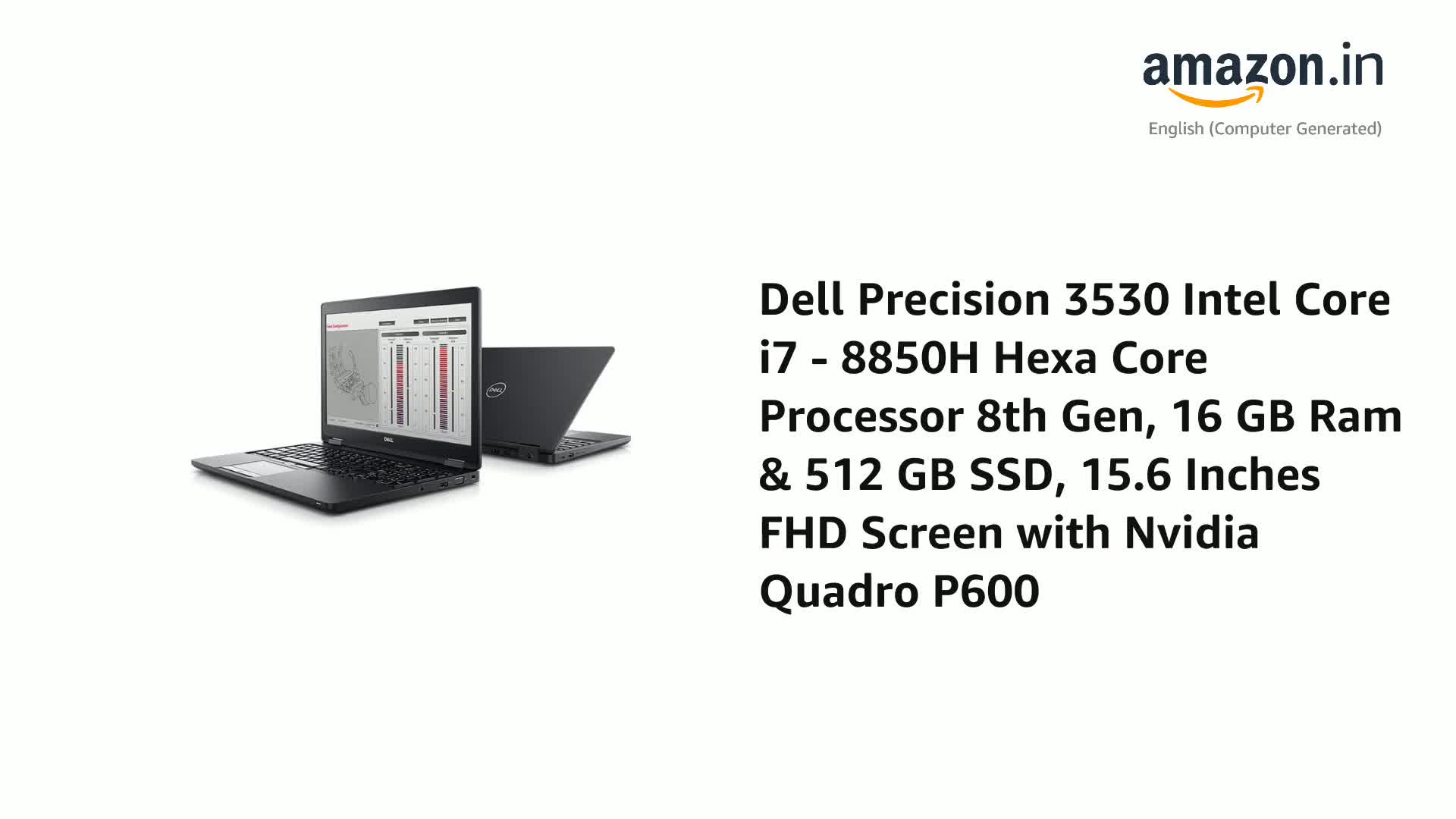 Refurbished) Dell Precision 3530 Intel Core i7 - 8850H Hexa