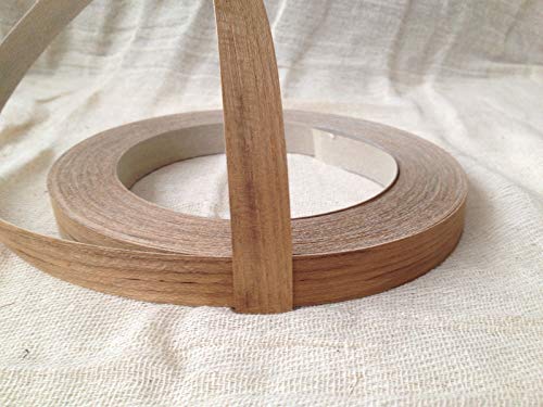 Pre Glued Iron on Teak Wood Veneer Edging Tape 22mm Wide Various Lengths 5 metres