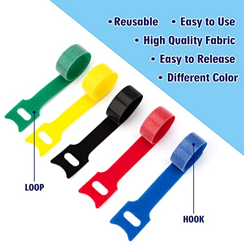 Cable Ties,Cable Management,120Pcs Cord Organizer,Cable Organizer 6In,Charger Organizer,Reusable Adhesive Cable Ties,Cable Management Under Desk, Appliance Travel Cord Organizer,Everyday Essentials #TOP2