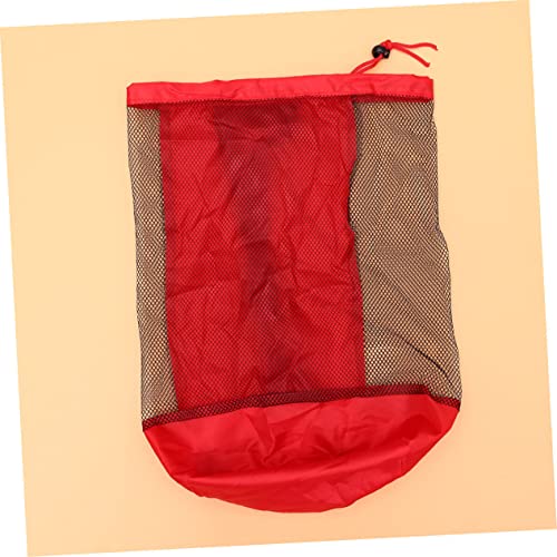 YARNOW 1pc Large Capacity Bag Portable Mesh Storage Bag for Beach Snacks and Books and with Shoulder Strap Red3