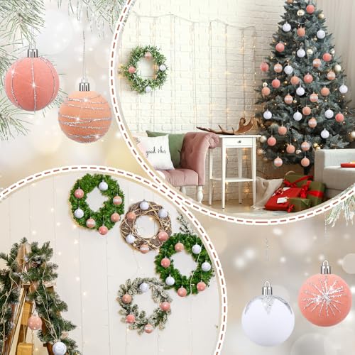 Boules de Noël en velours pailleté chic lot de 24 décorations de sapin incassables 6 cm - 5