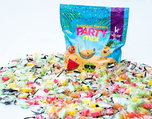 Caramelo duro envuelto individualmente Vikor relleno de fruta de caramelo piñata fiesta de cumpleaños mixtos dulces dulces a granel sabor tropical