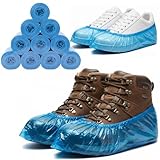 Easy8 100 Copriscarpe Monouso, Calzari Usa e Getta, Impermeabili, Pattine per Casa, Sovrascarpe, Ospiti, Salva Scarpe, in Polietilene, Lunghezza cm.38, Colore Blu