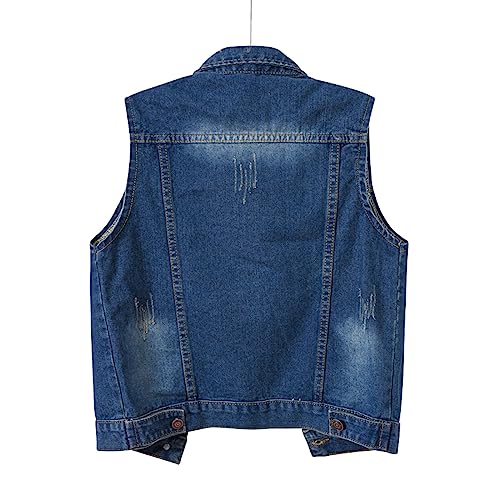 JiXiang Denim Vest Top for Women 2025 Trendy Plus Size Sleeveless Jean Jacket Comfy Casual Classic Cute Cropped Jackets Coats4