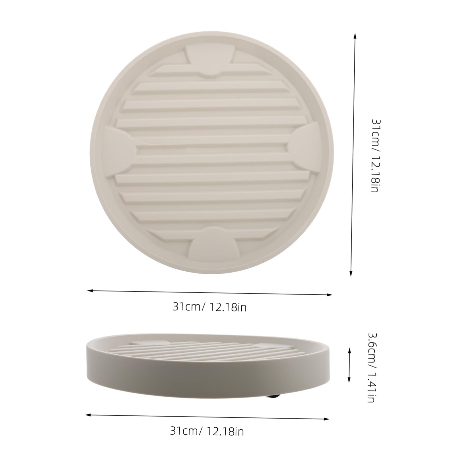 PRETYZOOM Vase Tray on Wheels Organizer Ring Rack Awning Zippers Balance Balance Blocks Jack Post Terminals Double Door Bolts Flowerpot Wall Stickers Garden Plant Trolley Beige Plastic