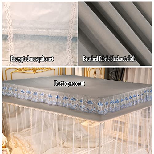 Mosquitera con dosel de soporte de metal resistente para cama 6
