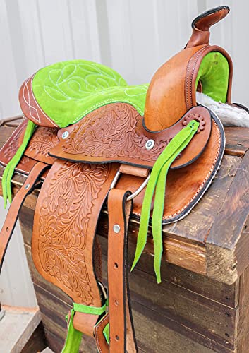 12" Kids Leather Western Mini Pony Youth Saddle #TOP1