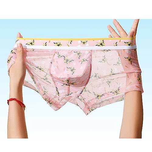 Letuwj Ultra-thin Printed Ice Silk Men's Underwear Boxer Briefs Summer2