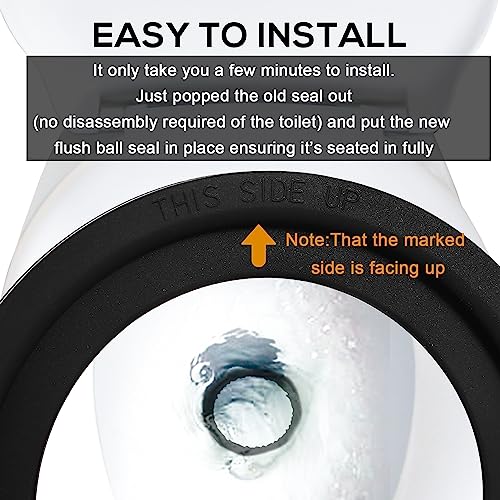 Image of RV Toilet Seal, RV Toilet Seal Kit Perfect Replacing 385311658 Black Toilet Seal Replacement for Dometic 300 /310 /320 RV Toilet Parts Solve The Leakage Problem (2 Pack)