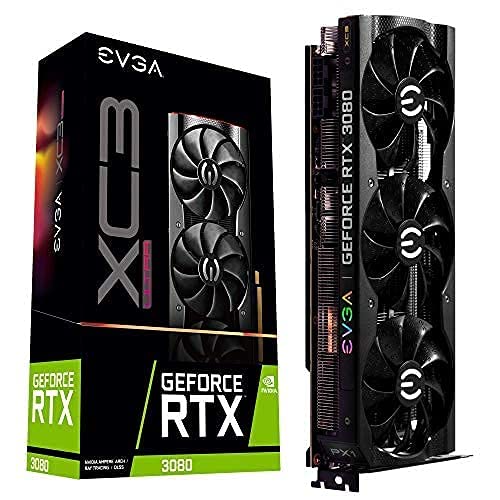 EVGA GeForce RTX 3080 XC3 Ultra Gaming, 10G-P5-3885-KL, 10GB GDDR6X, iCX3 Cooling, ARGB LED, Metal Backplate, LHR (Renewed)