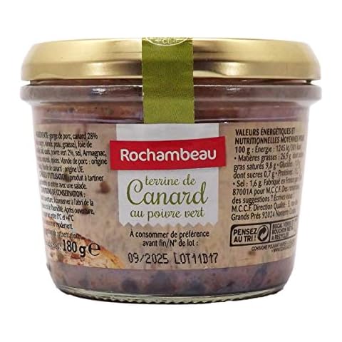 Rochambeau Terrine de Canard/ Duck Terrine 180g with Green Pepper, Low carb, Artificial additives Free Cover