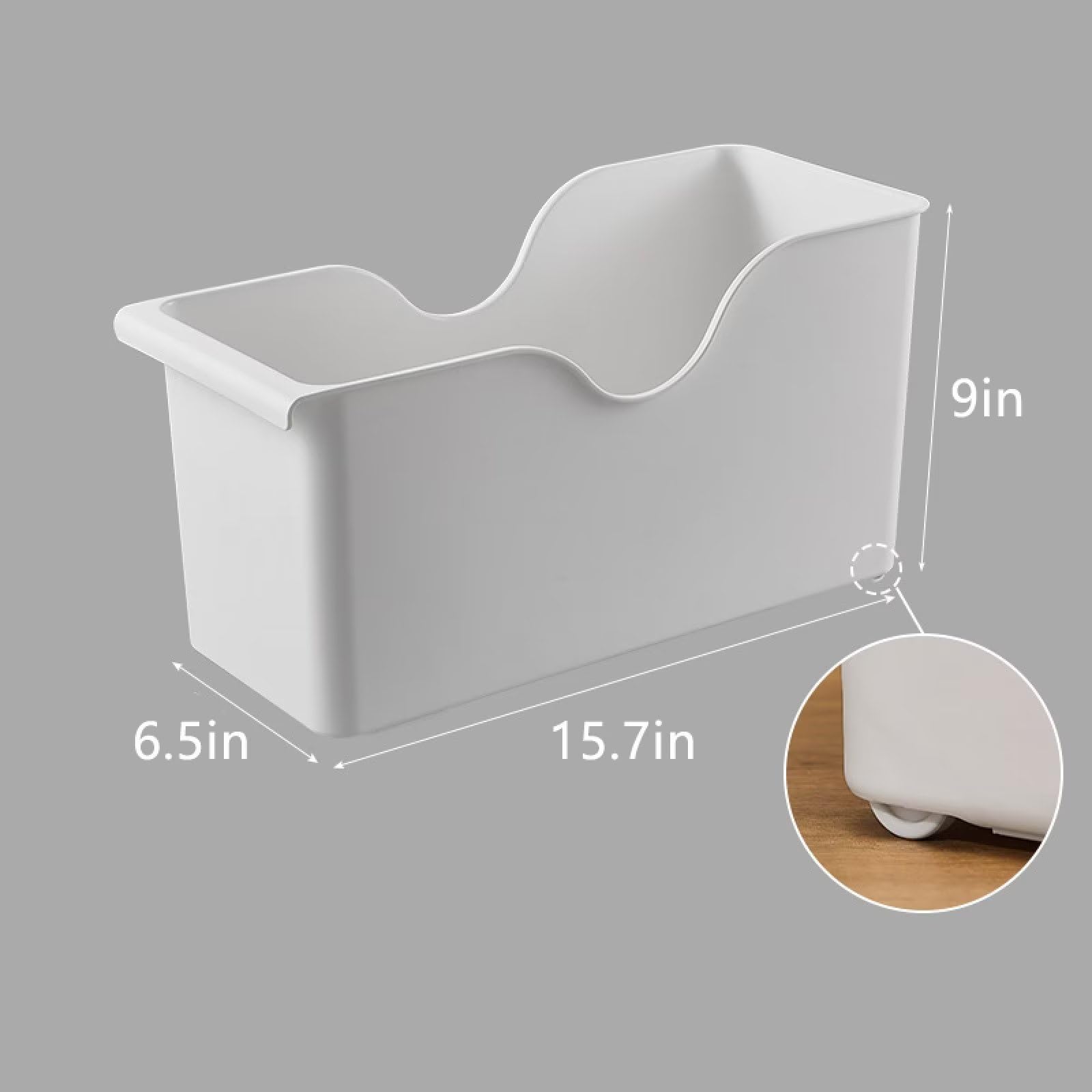 Typutomi Kitchen Cabinet Organizers and Storage, Plastic Pan Pot Holder Pot Cover Rack with Wheels Pantry Organizer Bathroom Storage Basket(White, L)