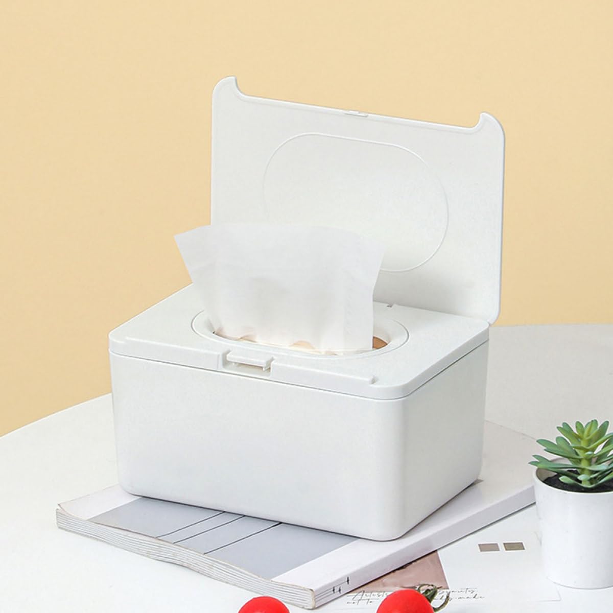 GALPADA 2 Stück pack Feuchttücherbox aus Kunststoff mit Deckel Leichter Feuchttuchspender für Badezimmer und Innenräume Modernes Design Weiß zur Aufbewahrung von Feuchttüchern