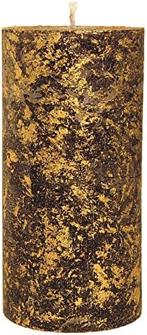 St Eval Scented GOLD MARBLED pillar candle - EMBERS - Deep & Musky. Perfect rustic Christmas gift or dining table feature.