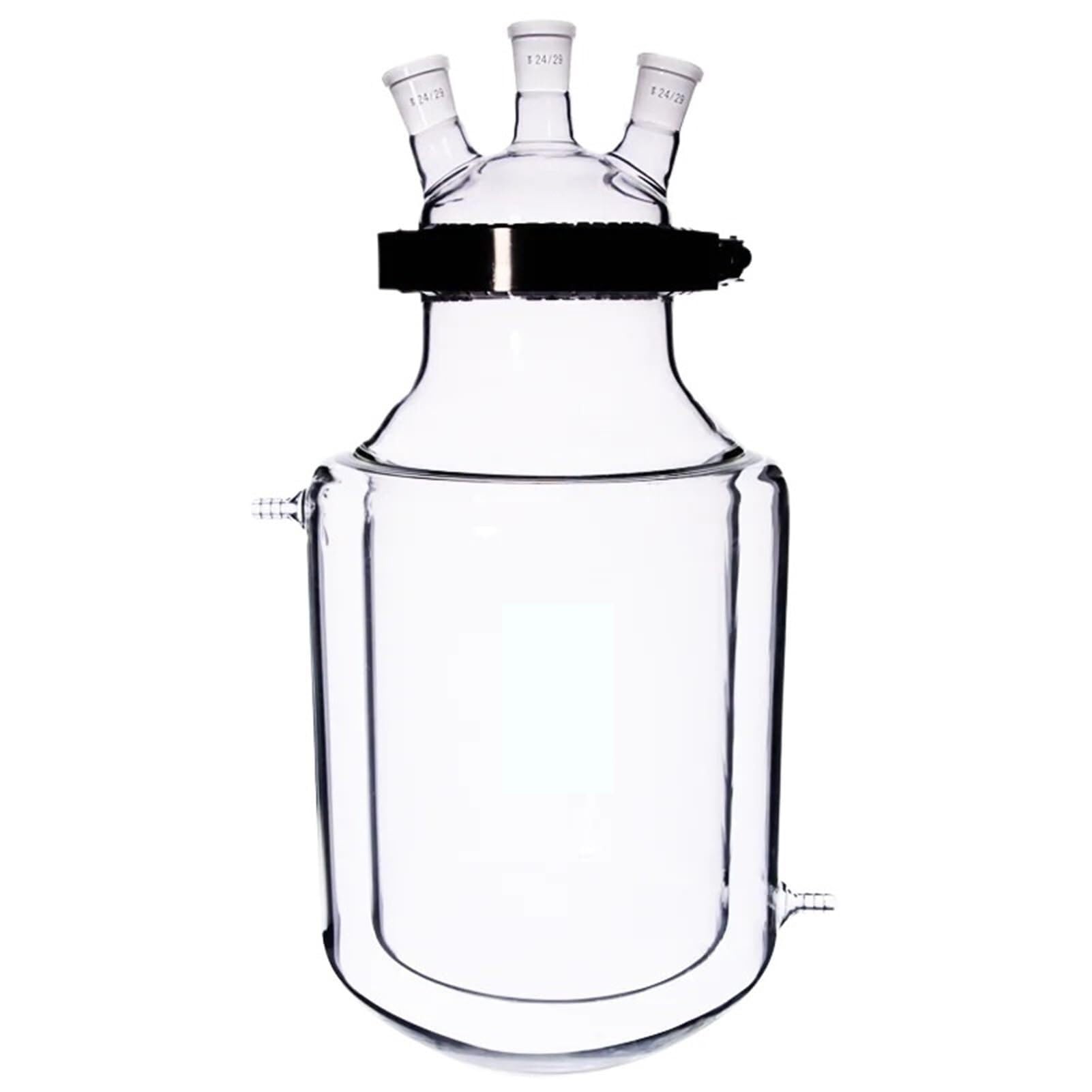 Zestaw szklanych kolb, Trzy/cztery otwarte reaktory z płaszczem do butelek reakcyjnych Laboratoryjna dwuwarstwowa kolba reakcyjna(2000mL24x24x24)