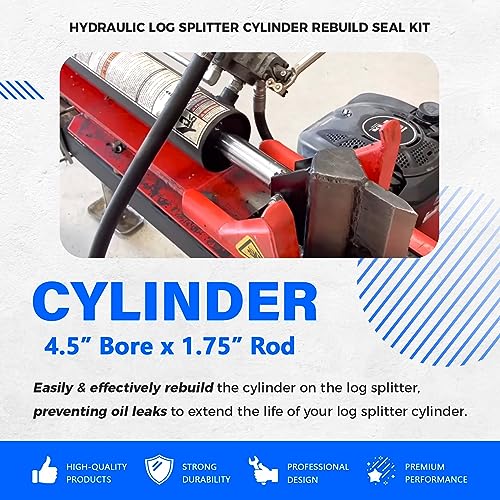 Replace for Hydraulic Log Splitter Cylinder Rebuild Seal Kit, Fit for 4.5