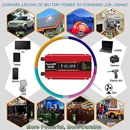 Falownik Czystej Fali Sinusoidalnej, Konwerter Napięcia 2400 W 2800 W 3500 W Falownik 12 V 24 V 220 V 230 V Konwerter Z Gniazdem Do Urządzenia Samochodowego/Laptopa/Aparatu F, 12v, 3500W