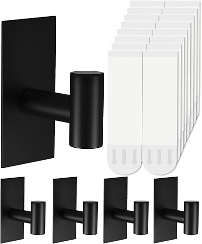 Miniatura 13 de 8 ganchos para toallas resistentes para colgar, ganchos adhesivos de pared con tiras extraíbles, adhesivos sin daños, para exteriores, para baños,