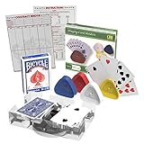 Bridge Card Game Gift Box Set with Authentic USA Made Bicycle Playing Cards, Four Card Holders and Score Pad with Game Instructions by All7s
