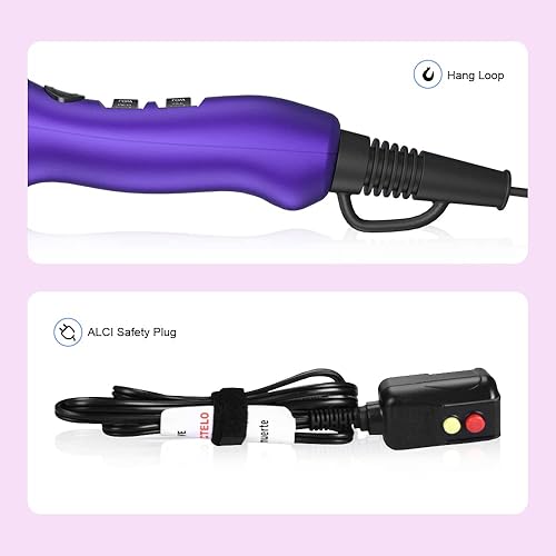 Miniatura 5 de Secador de pelo ligero profesional púrpura 1875W turmalina cerámica negativo secador de soplado iónico con difusor y concentrador y peine