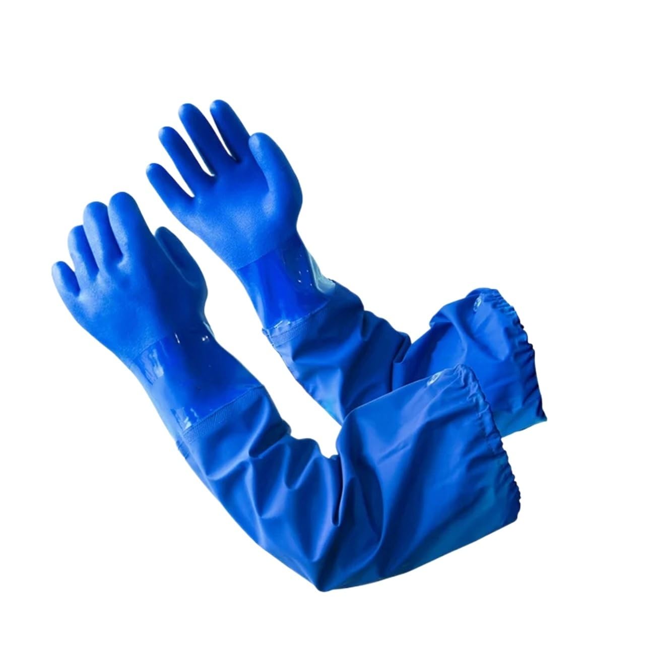 Compatibile con guanti resistenti agli alcali acidi in PVC da 65 cm | Guanti chimici riutilizzabili foderati in cotone impermeabile ispessito
