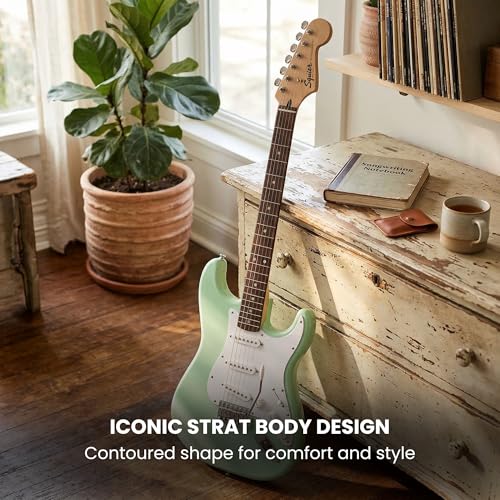 Image of Fender Squier Sonic Stratocaster Pack - Surf Green Bundle with Frontman 10G Amp, Gig Bag, Cable, Strap, Tuner, Picks, and Austin Bazaar Guitar DVD