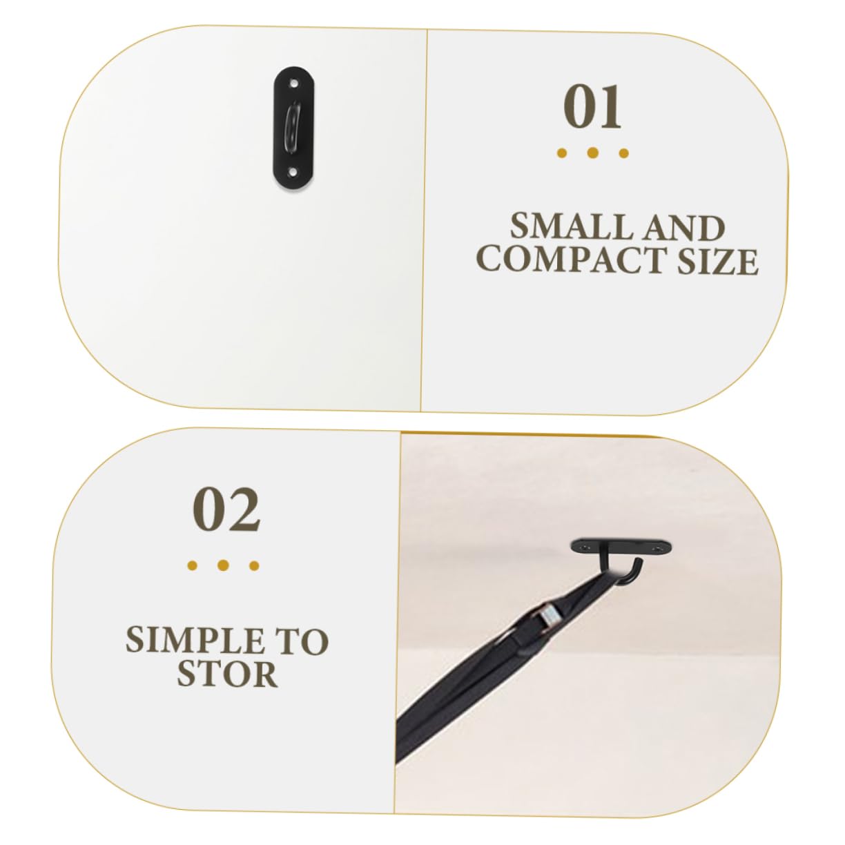 INOOMP 4sets Gym Hangers Wall Mount Hooks for Resistance Bands Ceiling Hangers Yoga Heavy Duty White Hooks 2pcs*4